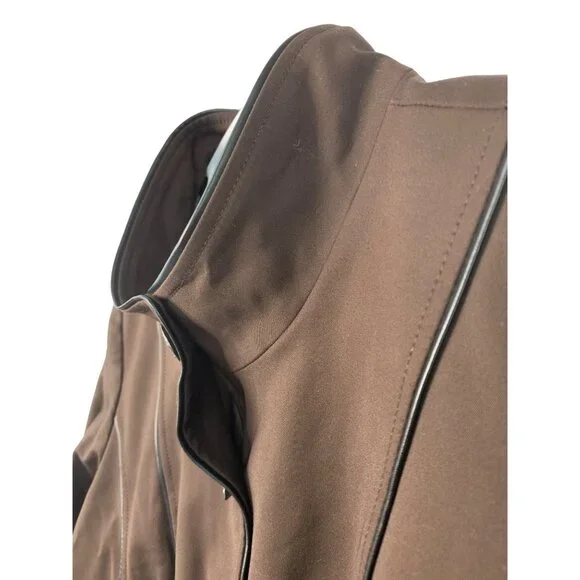 White House Black Market Women's Brown Long Coat XL EUC Button Lined 7246 - Picture 8 of 12